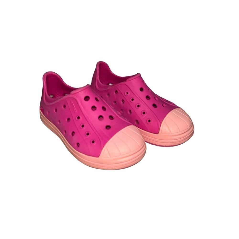 Crocs Girl's Size 9 Bump It Shoes Comfort Sandals Slip On Rubber Hot Pink